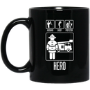 Firefighter Coffee Mug Husband Daddy Protector Firefighter  Hero 11oz - 15oz Black Mug CustomCat