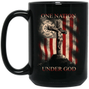 Firefighter Coffee Mug One Nation Under God 11oz - 15oz Black Mug CustomCat