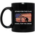 Firefighter Coffee Mug Stand For The Flag Kneel For The Cross Courage Honor Rescue Fire 11oz - 15oz Black Mug CustomCat
