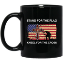 Firefighter Coffee Mug Stand For The Flag Kneel For The Cross Courage Honor Rescue Fire 11oz - 15oz Black Mug CustomCat