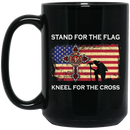Firefighter Coffee Mug Stand For The Flag Kneel For The Cross Courage Honor Rescue Fire 11oz - 15oz Black Mug CustomCat