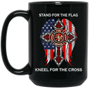 Firefighter Coffee Mug Stand For The Flag Kneel For Wings The Cross Courage Honor Rescue 11oz - 15oz Black Mug CustomCat