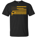 Firefighter T-Shirt Distressed Firefighter And Nurse American Flag USA Tee Shirt CustomCat