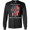 Firefighter T-Shirt Stand For The Flag Kneel For Wings The Cross Courage Honor RescueTee Shirt CustomCat