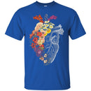Flower Lovers T-Shirt Funny Flower Heart Shirt Cardiac Parts of Heart Gitf Tee Shirt CustomCat