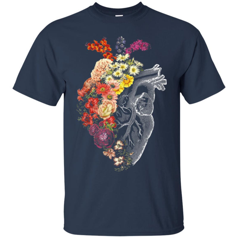 Flower Lovers T-Shirt Funny Flower Heart Shirt Cardiac Parts of Heart Gitf Tee Shirt CustomCat