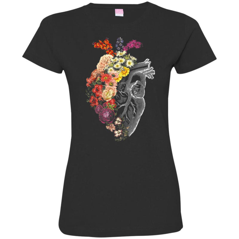 Flower Lovers T-Shirt Funny Flower Heart Shirt Cardiac Parts of Heart Gitf Tee Shirt CustomCat