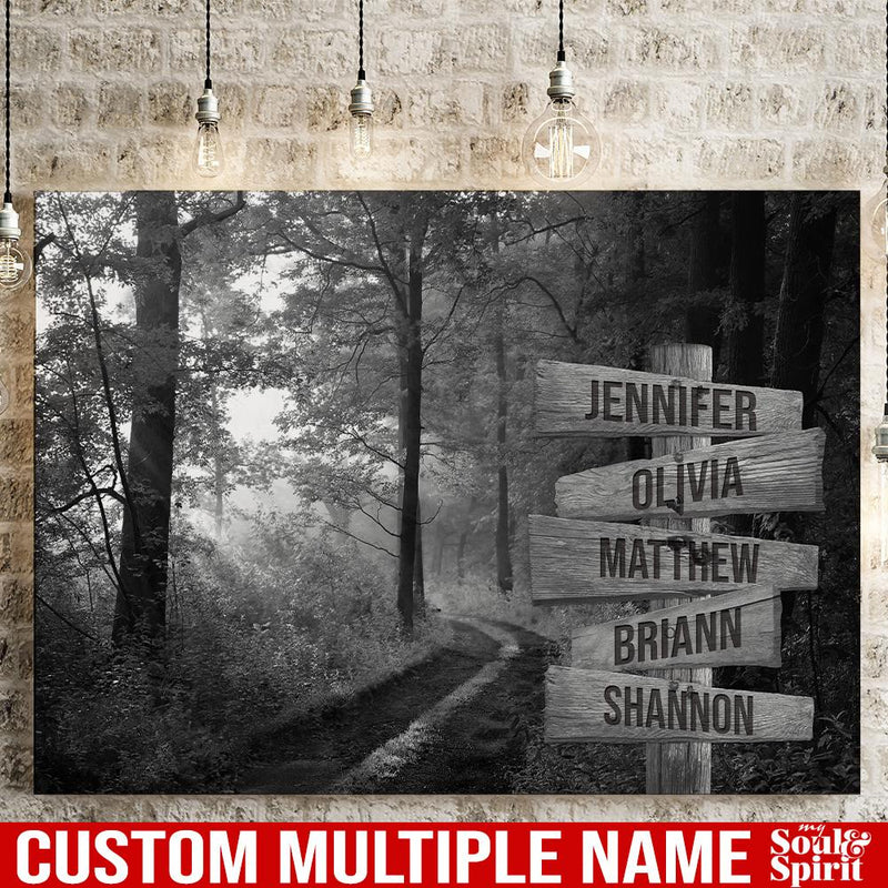 Forest Nature Tree Road Personalized Multi-Names Canvas Family - CANLA75 - CustomCat