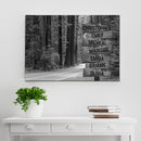 Forest Road Multi Names Premium Canvas Crossroads Personalized Canvas Wall Art Black And White - Family Street Sign Family Name Art Canvas For Home Family - CANLA75 - CustomCat