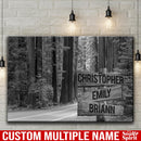 Forest Road Multi Names Premium Canvas Crossroads Personalized Canvas Wall Art Black And White - Family Street Sign Family Name Art Canvas For Home Family - CANLA75 - CustomCat