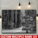 Forest Road Multi Names Premium Canvas Crossroads Personalized Canvas Wall Art Black And White - Family Street Sign Family Name Art Canvas For Home Family - CANLA75 - CustomCat