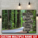 Forest Road Multi Names Premium Canvas Crossroads Personalized Canvas Wall Art - Family Street Sign Family Name Art Canvas For Home Decor Custom Canvas Family - CANLA75 - CustomCat