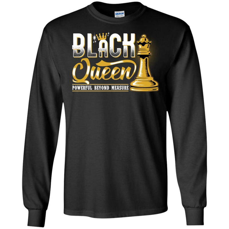 Funny Black Queen Powerful Beyond Measure T-shirt for Melanin Girls CustomCat