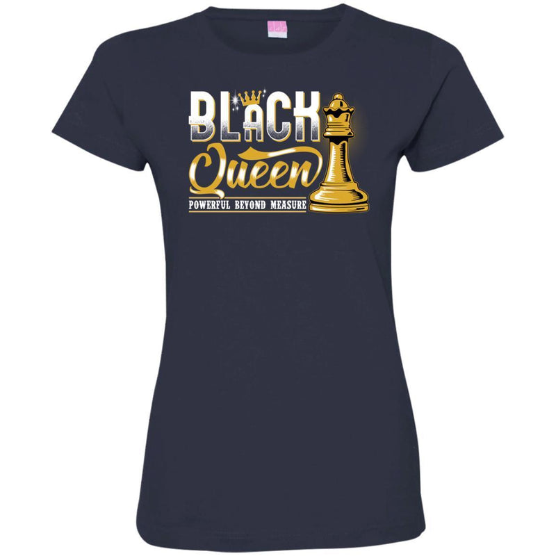 Funny Black Queen Powerful Beyond Measure T-shirt for Melanin Girls CustomCat