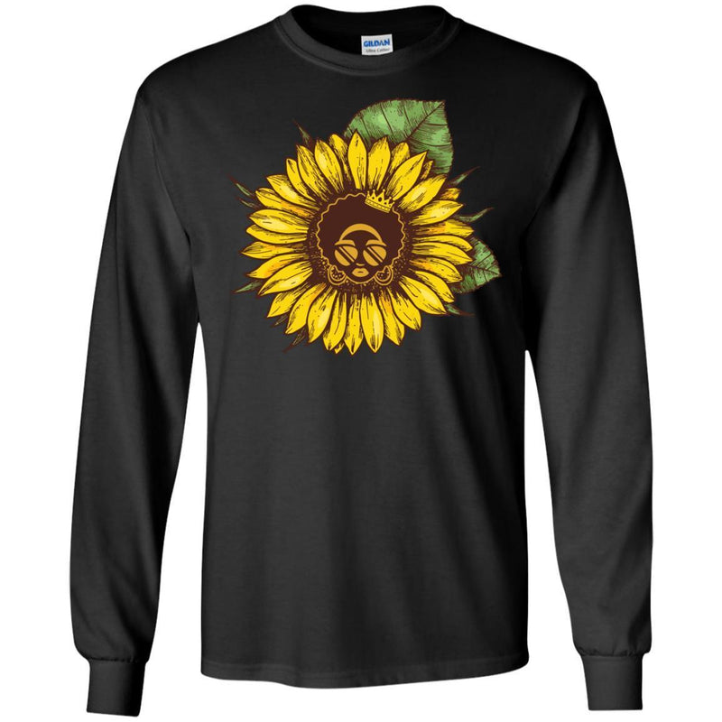 Funny Sun Flower T-shirt For Black Queens CustomCat