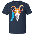 Funny T-Shirt The Goat Funny Novelty T-Shirt Peace Symbol Heart-Shaped Glasses hippie style Shirts CustomCat