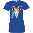 Funny T-Shirt The Goat Funny Novelty T-Shirt Peace Symbol Heart-Shaped Glasses hippie style Shirts CustomCat