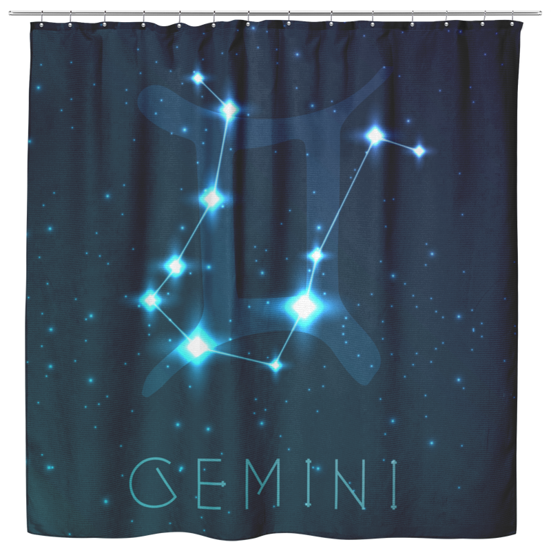 Gemini Shower Curtains Gemini Zodiac Sign Astrology Shower Curtains Spiritual Horoscope Constellations Stars For Bathroom Decor