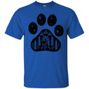 Girl and Dog In Dog Paw Snow Funny Gift Lover Dog Tee Shirt CustomCat