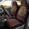 Glittery Gold Color Mandala Car Seat Covers (Set Of 2)