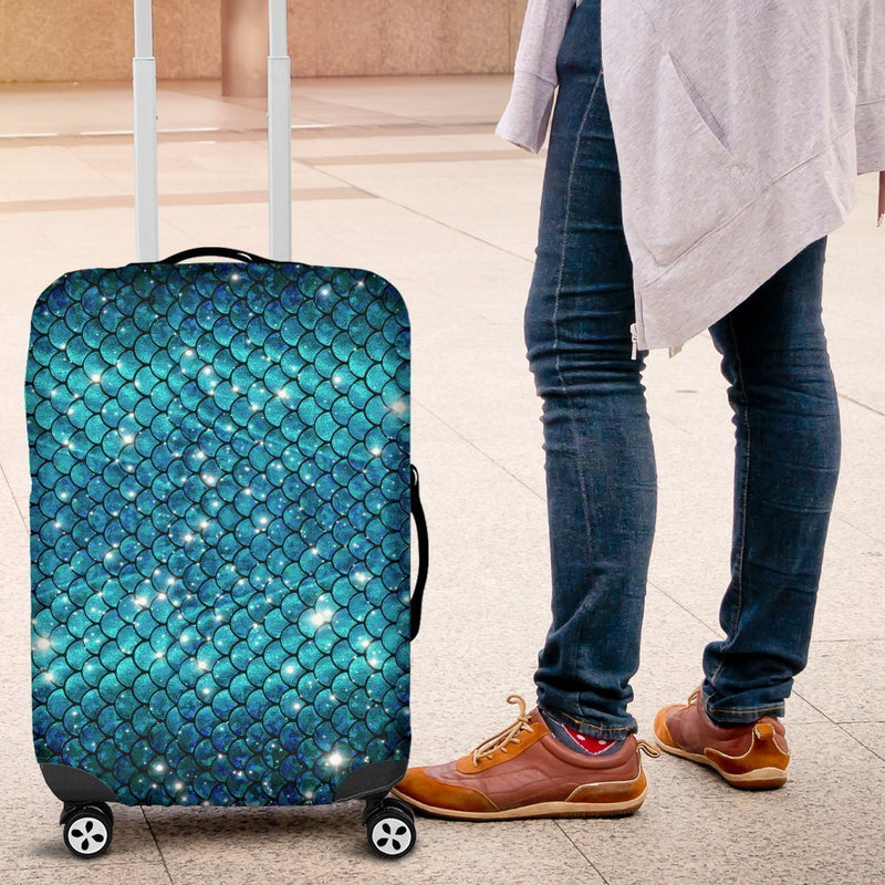 Glittery Mermaid Scale Luggage Cover interestprint