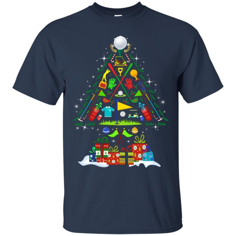 Golf T-Shirt Christmas Tree Is Made Of Golf Sport Tools For Christmas Tee Gifts Tee Shirt CustomCat