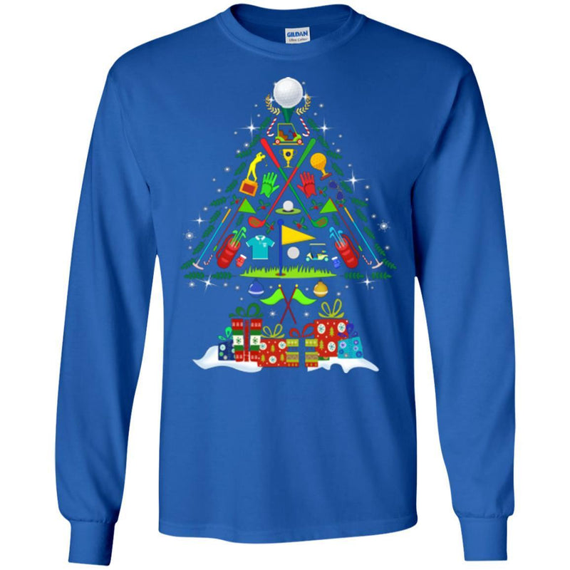 Golf T-Shirt Christmas Tree Is Made Of Golf Sport Tools For Christmas Tee Gifts Tee Shirt CustomCat