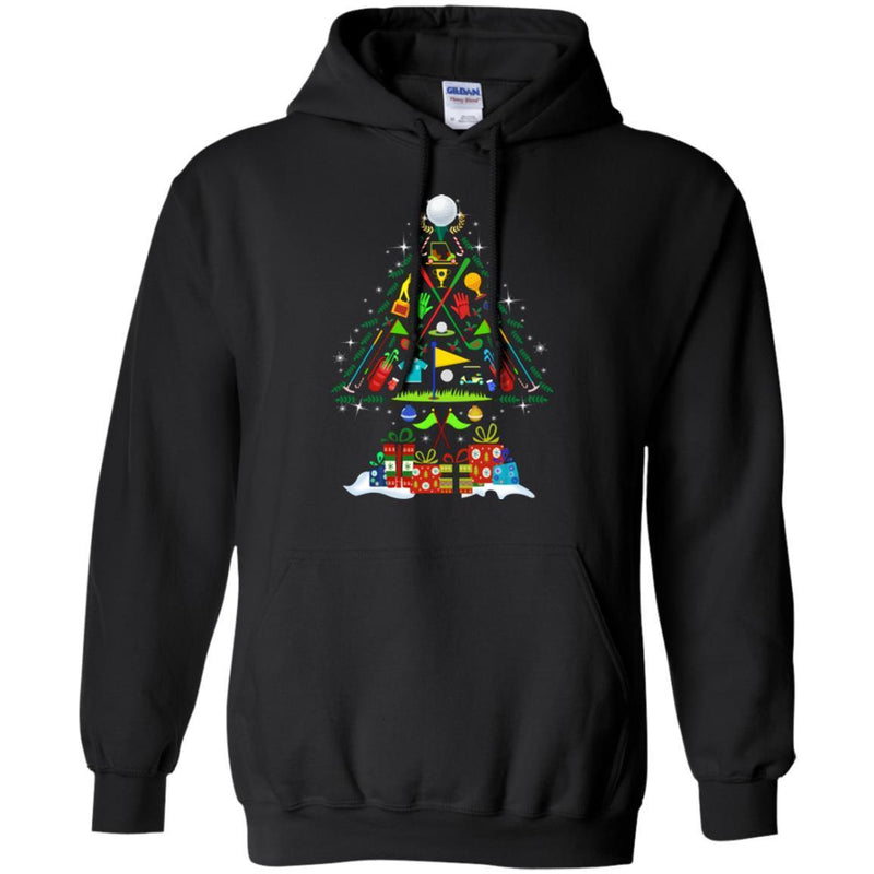 Golf T-Shirt Christmas Tree Is Made Of Golf Sport Tools For Christmas Tee Gifts Tee Shirt CustomCat