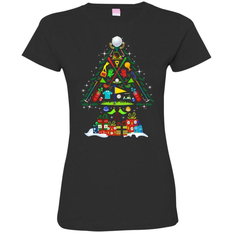 Golf T-Shirt Christmas Tree Is Made Of Golf Sport Tools For Christmas Tee Gifts Tee Shirt CustomCat