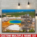 Grand Prismatic Springs in Yellowstone National Park Multi Names Premium Canvas Family Street Sign Family Name Art Canvas For Home Decor Personalized Canvas Family - CANLA75 - CustomCat