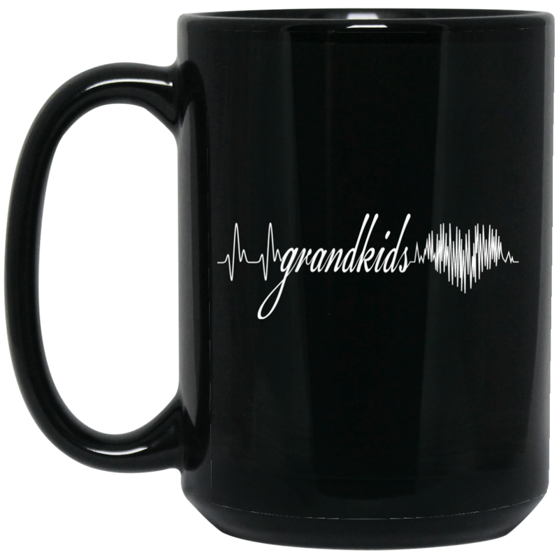 Grandkids Heartbeat 11oz - 15oz Black Mug
