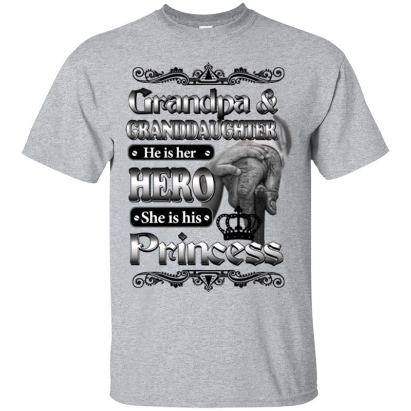 Grandpa And Granddaughter He Is Her Hero She Is His Princess T Shirts CustomCat