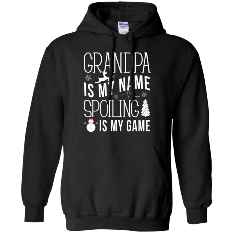 Grandpa Is My Name Spoiling Is My Game Merry Christmas Funny Gift Shirts CustomCat