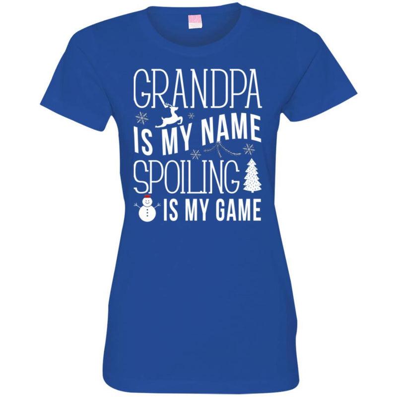 Grandpa Is My Name Spoiling Is My Game Merry Christmas Funny Gift Shirts CustomCat