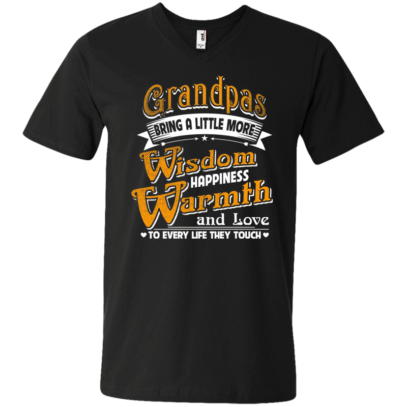 Grandpas Bring A Little More Wisdom Happiness Warmth and Love to Every Life They Touch Family t-shirt CustomCat