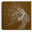 Gray Ribbon Awareness Canvas - Brain Cancer Awareness Canvas Wall Art Decor