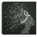 Gray Ribbon Awareness Canvas - Brain Cancer Awareness Canvas Wall Art Decor