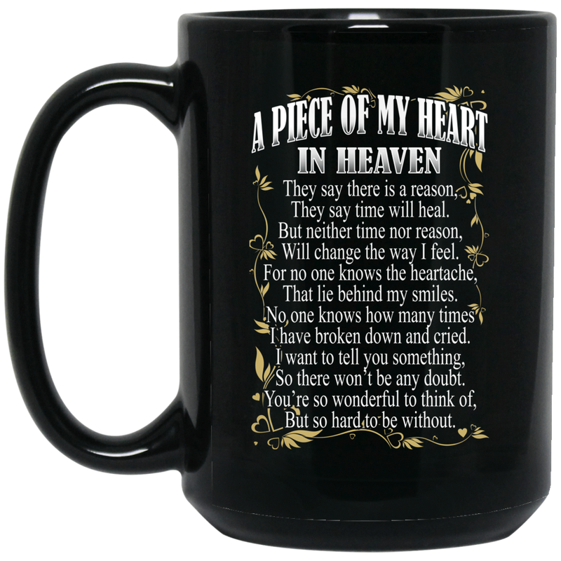 Guardian Angel Coffee Mug A Big Piece Of My Heart In Heaven Quotes 11oz - 15oz Black Mug