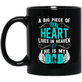 Guardian Angel Coffee Mug A Big Piece Of My Heart Lives In Heaven And He Is My Dad 11oz - 15oz Black Mug