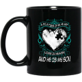 Guardian Angel Coffee Mug A Big Piece Of My Heart Lives In Heaven And He Is My Son 11oz - 15oz Black Mug