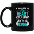 Guardian Angel Coffee Mug A Big Piece Of My Heart Lives In Heaven And She Is My Mommy 11oz - 15oz Black Mug