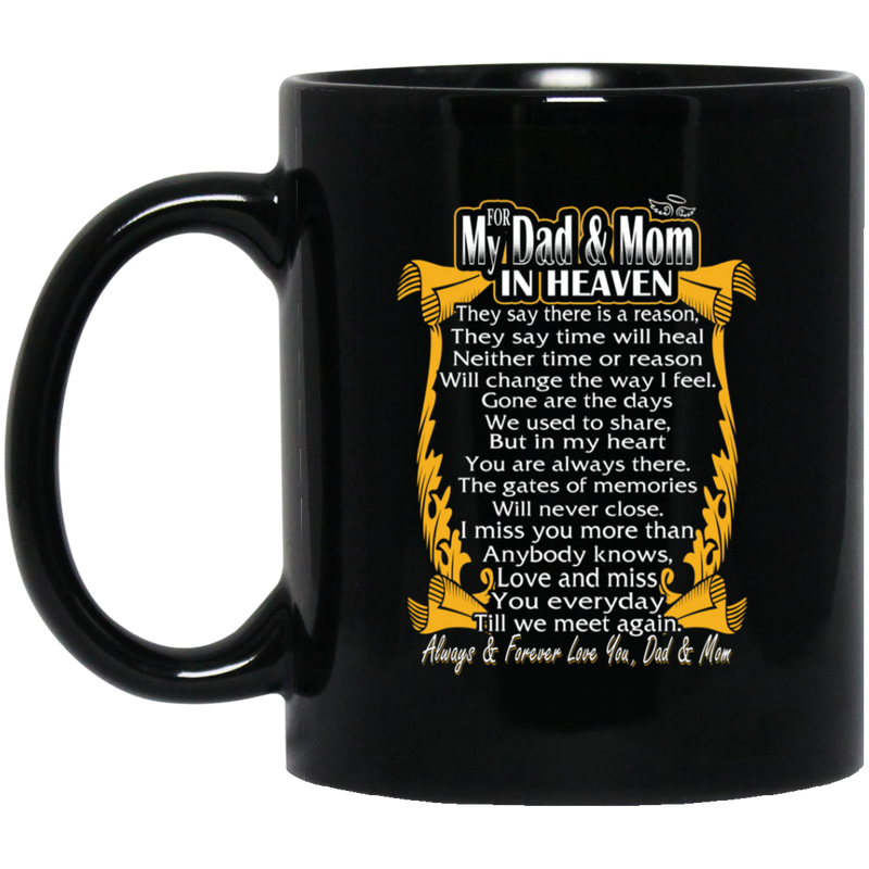 Guardian Angel Coffee Mug For My Dad & Mom In Heaven Always Forever Love You Best Friend 11oz - 15oz Black Mug
