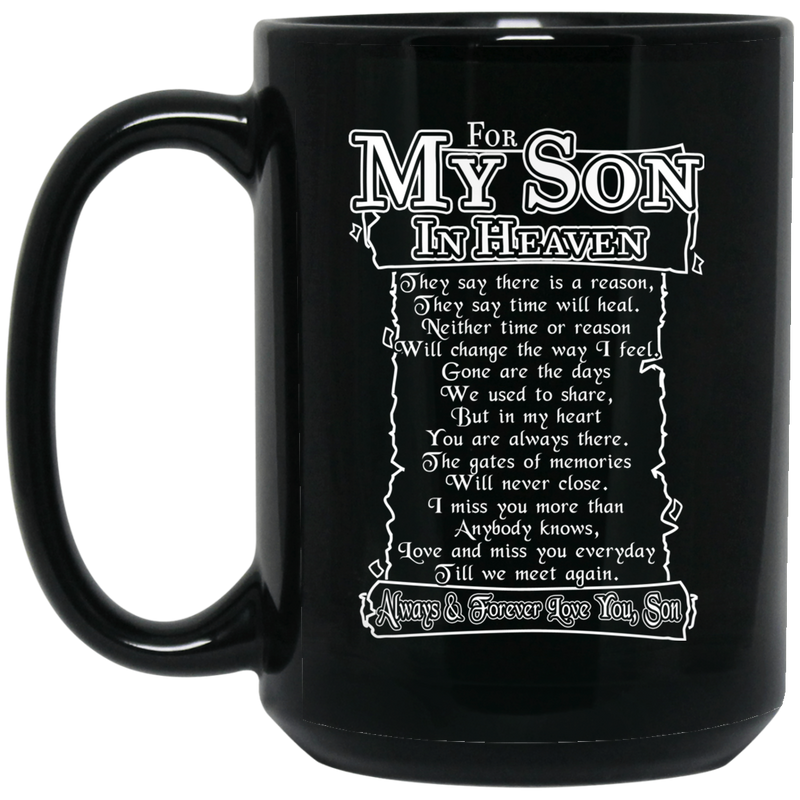 Guardian Angel Coffee Mug For My Son In Heaven Always And Forever Love You 11oz - 15oz Black Mug