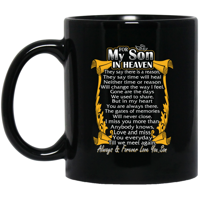 Guardian Angel Coffee Mug For My Son In Heaven Always Forever Love You Best Friend 11oz - 15oz Black Mug