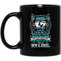 Guardian Angel Coffee Mug He Is In Every Beat Of My Heart He Is My Papa And Angel Wings 11oz - 15oz Black Mug