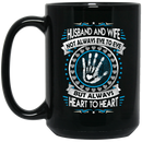 Guardian Angel Coffee Mug Husband And Wife Not Always Eye To Eye But Always Heart To Heart 11oz - 15oz Black Mug CustomCat