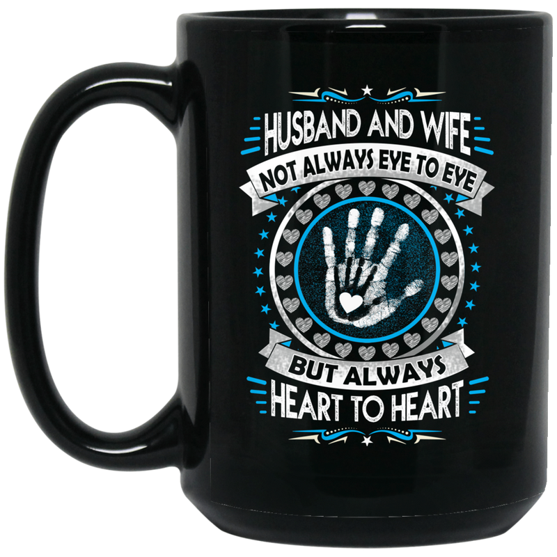 Guardian Angel Coffee Mug Husband And Wife Not Always Eye To Eye But Always Heart To Heart 11oz - 15oz Black Mug CustomCat