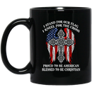 Guardian Angel Coffee Mug I Stand For Our Flag I Kneel For The Cross Proud To Be American 11oz - 15oz Black Mug