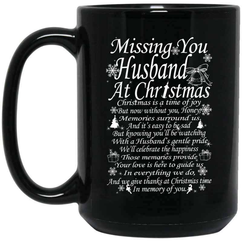 Guardian Angel Coffee Mug Missing You Husband At Christmas In Memory Of You 11oz - 15oz Black Mug