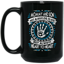 Guardian Angel Coffee Mug Mommy And Son Not Always Eye To Eye But Always Heart To Heart 11oz - 15oz Black Mug CustomCat